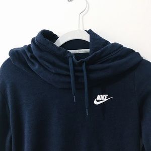 Nike Navy Blue Funnel Neck Hoodie